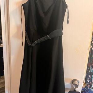 City Chic Black Midi Dress with Belt